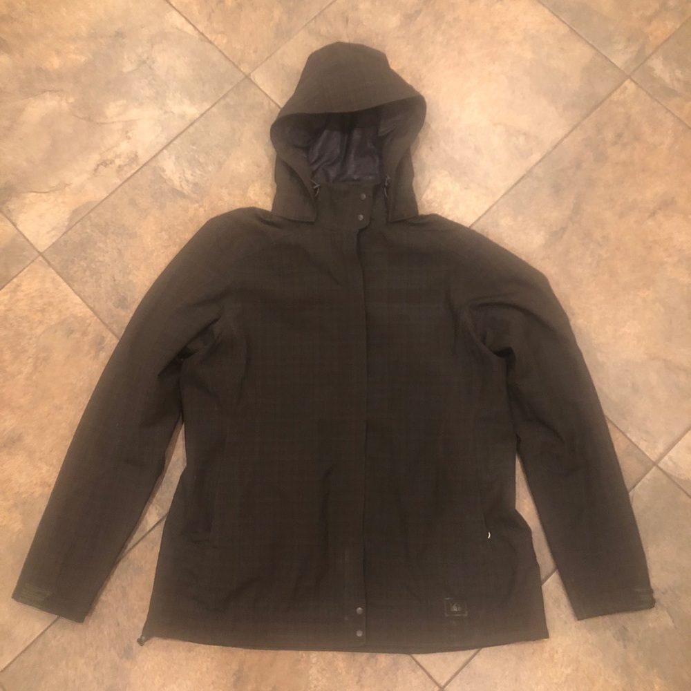 Rei Elements E1 Jacket Womens L Gray Windowpane H… - image 1
